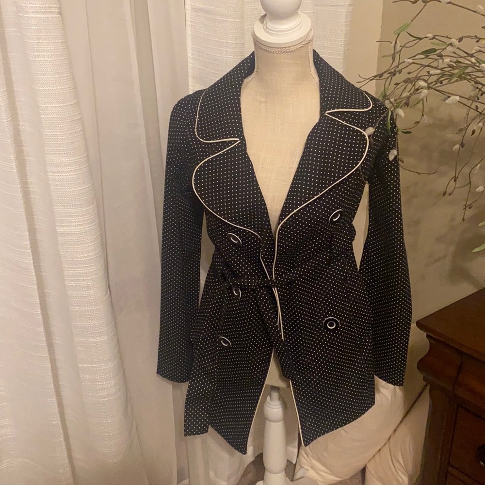 Spring black and white polka dot jacket